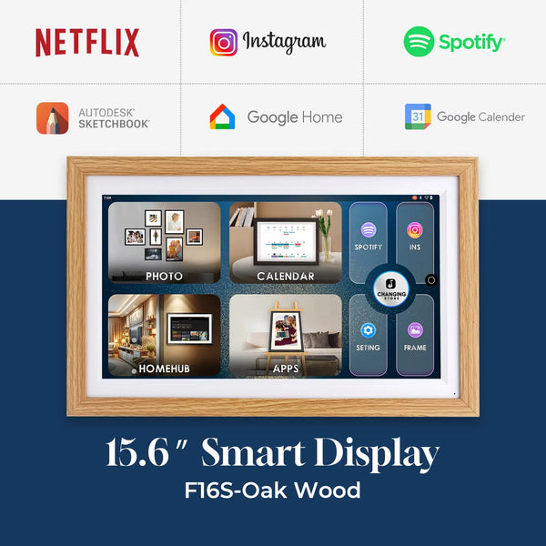 15.6" Smart Display F16S-Oak Wood