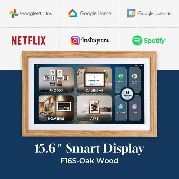 15.6" Smart Display F16S-Oak Wood