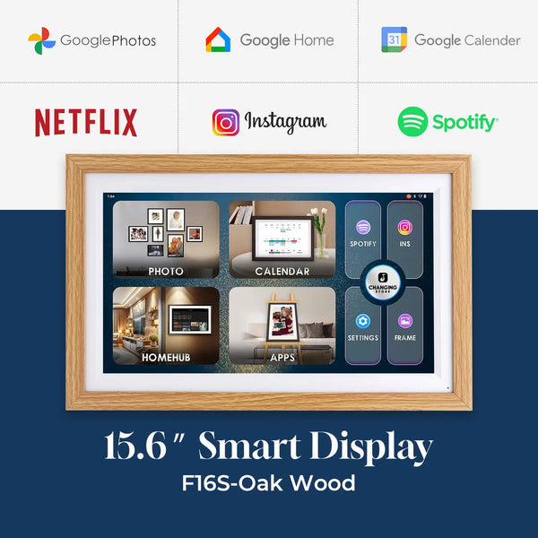 15.6" Smart Display F16S-Oak Wood